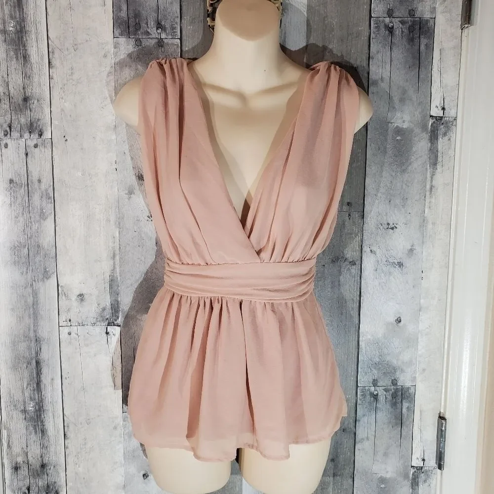 Lulus blush My Joy tank top blouse xs